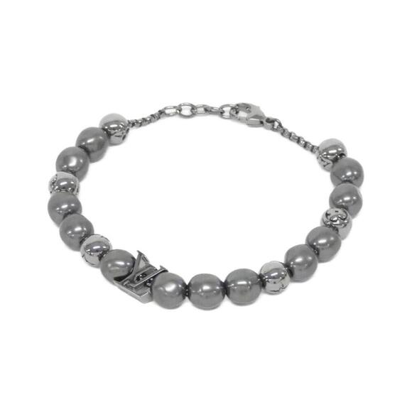 LOUIS VUITTON Black Pearl Monogram Charm Bracelet